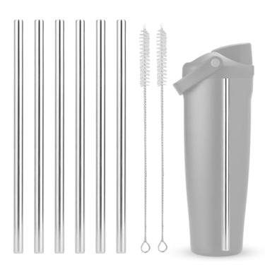 Imagem de 6un. Substituição Canudo Compatível com Owala FreeSip Sway Garrafa Água 40oz, Canudos Copo Tumbler de Aço Inoxidável com Escova Limpeza Acessórios para Garrafa Água Reutilizável