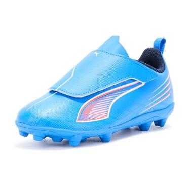 Imagem de PUMA Tênis infantil unissex Ultra Play com gancho e laço, chuteiras artificiais de futebol, Ultra azul-branco-vermelho brilhante Ah25, 13 Little Kid
