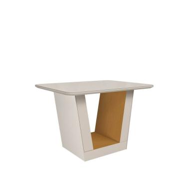 Imagem de Mesa 120cm X 90cm Tampo Mdf Vidro Viena Off White /Marrom