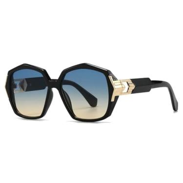 Imagem de Óculos de sol vintage degradê masculino, óculos escuros pretos da moda para áreas externas, proteção UV400 para mulheres (TTYJ395-4)