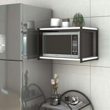 Imagem de Nicho Suspenso Suporte Micro Ondas Cozinha Luxo (Branco)