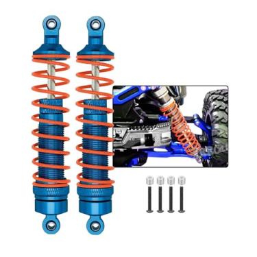 Imagem de ARRCat 2 peças de amortecedores traseiros para caminhão 1/10 Arrma Bigrock 4X4 Granito 4X4 Senton 4X4 Vorteks 4X4 Typhon 4X4 RC Truck, alumínio completo Big Bore Shock Hops Up, substitui AR330550 AR330551, azul marinho