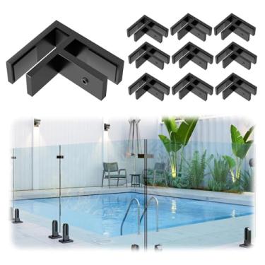 Imagem de Glass Clamp - 10PCS Glass Bracket For 8-12mm Tempered Glass, Stainless Steel 304 Glass Clip For Balustrade/Staircase/Handrail, Glass Holder Metal Casting