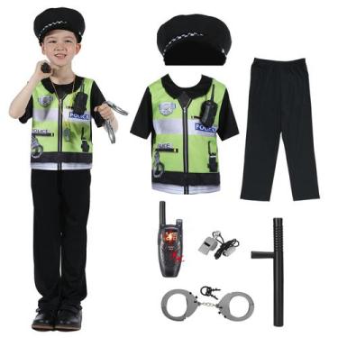 Imagem de Fantasia policial Lingway Toys para crianças e meninos de 4 a 6 anos c