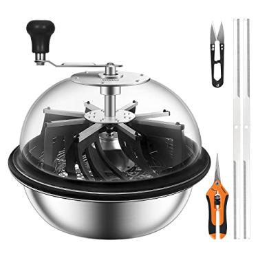 Imagem de VIVOSUN Aparador de tigela de folhas de 48 cm com cúpula de visibilidade clara, lâminas afiadas de aço inoxidável para corte de rotação, caixa de engrenagem de metal sólido e pinça de mão (versão atualizada)