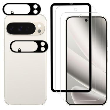 Imagem de HKKAIS Pacote com 2 + 2 películas de vidro temperado para Google Pixel 10 Pro XL, 2 unidades com protetor de lente de câmera, pacote com 2