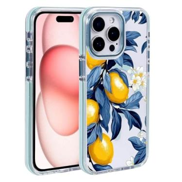 Imagem de Punmada Capa para iPhone 15 Pro para MagSafe, azul gelo transparente com design à prova de quedas, carregamento magnético resistente à prova de choque, compatível com iPhone 15 Pro Fruiting Lemon