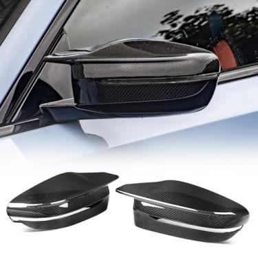 Imagem de FINMOKAL 2 peças de tampas para espelho retrovisor lateral de fibra de carbono seca real compatíveis com BMW M2 M3 M4 I4 2021+ (serve apenas para LHD)
