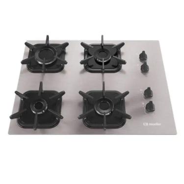 Imagem de Cooktop 4 Bocas De Alumínio Com Ultra Chama E Grades De Ferro Fundido Mueller Bivolt
