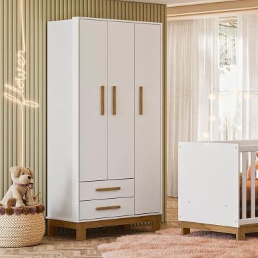 Imagem de Guarda Roupa Infantil 3 Portas 2 Gavetas Encanto Slim Qmovi