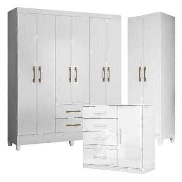 Imagem de Guarda Roupa Casal Panamá Com Cômoda Vênus E Armário Multiuso New íris