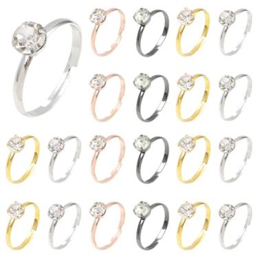 Imagem de SOFPLATE 1 caixa, 40 peças, anéis de chá de panela, 4 cores, granel, multicor, liga de prata, strass, anel ajustável para decoração de mesa de casamento, lembrancinhas