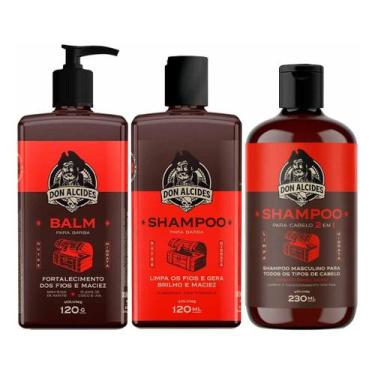 Imagem de Kit Balm Shampoo E Shampoo 2 Em 1 Barba Negra Don Alcides