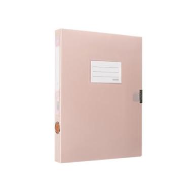 Imagem de Bolsa de documentos Caixa de arquivo A4 35 mm pasta de contrato de grande capacidade material de escritório caixa de armazenamento de dados suporte de documentos (rosa)