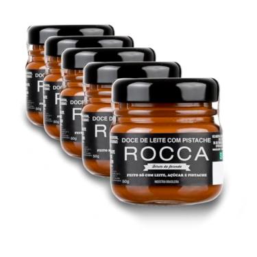 Imagem de Doce de Leite Rocca com Pistache Kit 5 Potes de 50g