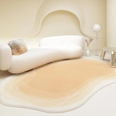 Imagem de Tapetes para sala de estar, tapete de pelúcia irregular, macio e fofo, cor sólida (200x250 cm/D)