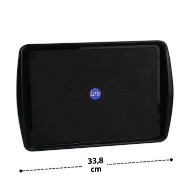 Imagem de Bandeja de Plástico 22,5x33,8cm Retangular Preta - Tudo em Caixa