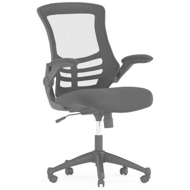 Imagem de Cadeira de Escritório Ergonômica Giratória com Suporte Lombar e Altura Ajustáveis, FLASH FURNITURE BL X 5M BK GG, Preto