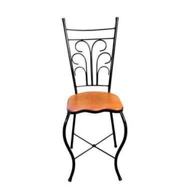 Imagem de Cadeira de Jantar Para Mesa de chá Estilo Industrial Rustica Ferro e M
