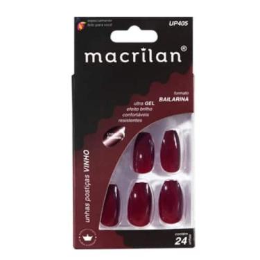 Imagem de Unhas Postiças Bailarina Vinho UP405 - Macrilan