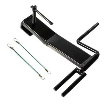 Imagem de Enrolador manual de alça de guincho resistente - Organizador de alça de carga de manivela com alça compacta de 12,7 cm para caminhões e reboques de mesa - Aço revestido com pó preto