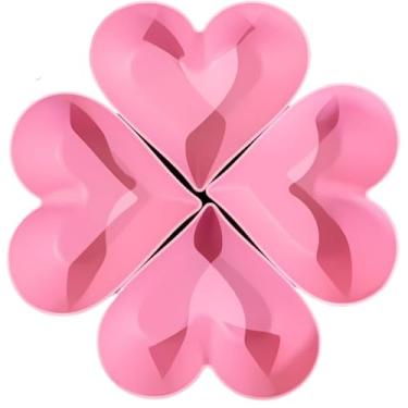 Imagem de Kit 50 Pote Coração Petisqueira Plástico Sobremesa Festas Dia dos namorados Sorvete Amendoim Tigela(4,ROSA)