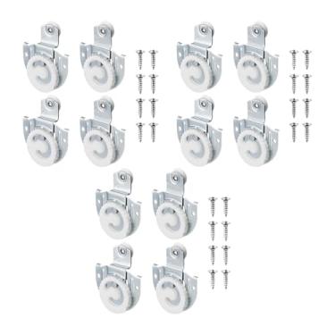 Imagem de XLWLLNJ Kit de 4 Peças de Rolos para Portas de Armário, Ferragens Deslizantes, Cabides para Portas de Guarda-roupa com Parafusos Feitos de Alumínio Resistente, 12 PeÇas, Tamanho real