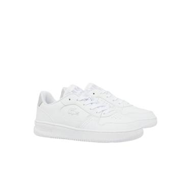 Imagem de Lacoste Tênis infantil unissex L001, Branco/Branco, 11 Little Kid