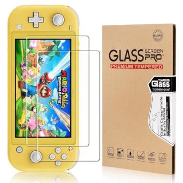 Imagem de [Pacote com 2] Protetor de tela de vidro temperado para Nintendo Switch Lite, iVoler HD transparente, alta definição, transparente, antiarranhões com ajuste antiimpressão digital, sem bolhas, Switch