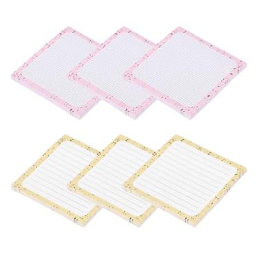 Imagem de PATIKIL Notas adesivas fofas, 7 x 7 cm, 6 blocos, 300 folhas, blocos autoadesivos post-its com linhas para sala de aula, escritório, suprimentos essenciais, amarelo creme/rosa creme