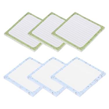 Imagem de PATIKIL Notas adesivas fofas, 7,5 x 7,5 cm, 6 blocos, 300 folhas, blocos autoadesivos post-its com linhas para sala de aula, escritório, suprimentos essenciais, azul creme/verde creme