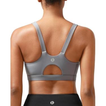 Imagem de Sutiã esportivo RUNNING GIRL High Impact Strappy Cinza Tamanho M