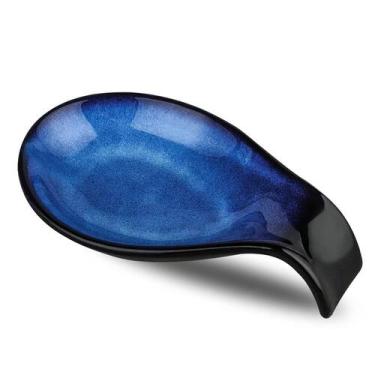 Imagem de Utensílio estável Ceramic Spoon Rest Nihow, resistente ao calor, preto