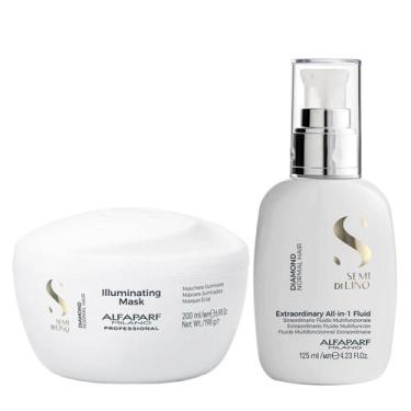 Imagem de Kit Alfaparf Semi Di Lino Diamond - Máscara 200ml + Fluído 125ml