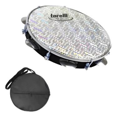 Imagem de Pandeiro 10`` Preto Injetado Em Abs Torelli Tp308C Com Capa