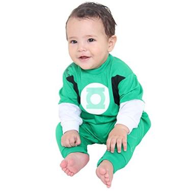 Imagem de Sulamericana Fantasias Macacão Lanterna Bebê Infantil, M-6 Meses, Verde