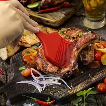 Imagem de Escova de cozimento de silicone, massa grande para churrasco, para cozinhar, regar extra largo para grelhar, cozinhar, assar, escova de alimentos para churrasco resistente ao calor para molho e