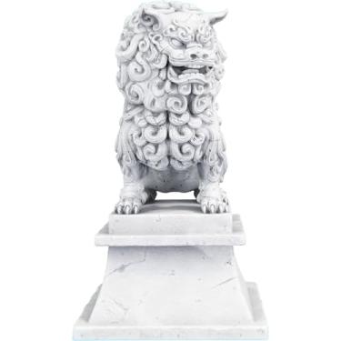 Imagem de Estátua Komainu Cão Leão Japonês Proteção Casa (Cor Mármore)