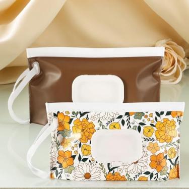 Imagem de Pacote com 2 sacos simplistas para lenços umedecidos em rosa e bege