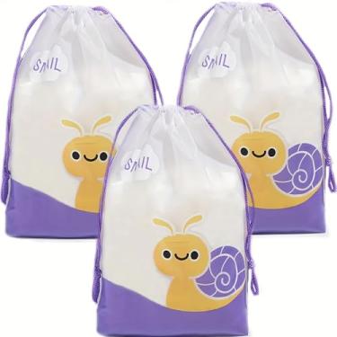 Imagem de Sacos de armazenamento de viagem transparentes à prova d'água de 3 peças - organizadores de cordão para cosméticos, sapatos e roupas