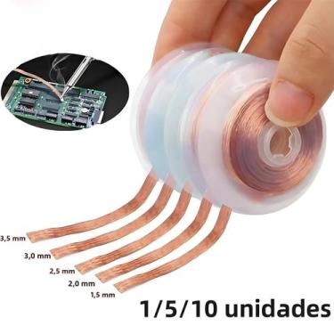 Imagem de Fita Desoldadora De Cobre Para Remoção De Solda, Fio De Soldagem De 1.