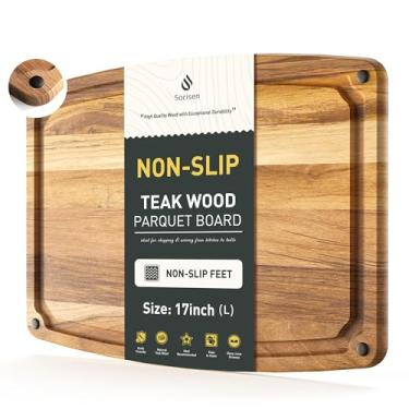 Imagem de Tábua de cortar madeira, tábua de corte dupla face, tábua de servir, cozinha, essencial, casa, aquecimento, anfitriã, presente bandeja de servir para Natal, casamento, aniversário, aniversário bege