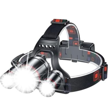 Imagem de Lanterna De Cabeça Led Recarregável USB À Prova D'Água Bateria 20h Duração 4 Modos de Iluminação Ajustável Para Uso Trilha Acampamento Pesca Corrida Ciclismo Premium [VALUANCE]