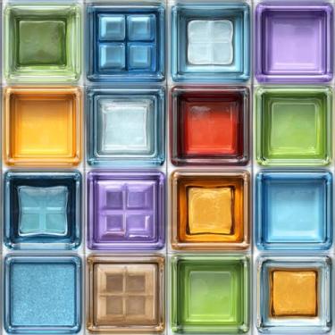 Imagem de HOMETITUTE 20 peças de adesivos coloridos de azulejo com aparência de vidro descasque e cole azulejos decorativos à prova d'água adesivos removíveis para cozinha, banheiro, escada, elevador, cobertura