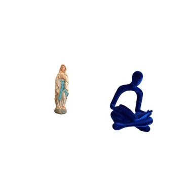 Imagem de Fenteer Estatueta Da Virgem Maria Lutero em Forma Humana, Estátua Abstrata de Pensador, Obra de Arte Decorativa, Escultura em Resina, Ornamento Versátil para