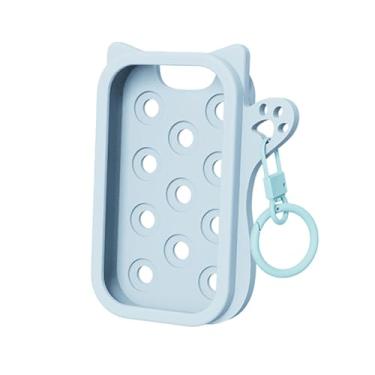 Imagem de harayaa Capa de silicone para higienização mãos. Linda, elegante, para uso diário. Pingente de spray prático. Chaveiro para higienização mãos. Capa, Azul