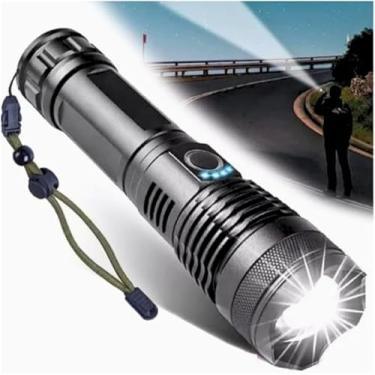 Imagem de Lanterna LED Tática Portátil Recarregável | 2000 Lúmens | Carcaça Liga de Magnésio | 10h Autonomia