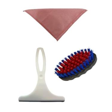 Imagem de Kit de Limpeza com Pano de Microfibra, Rodo Slim e Escova Oval, Rosa