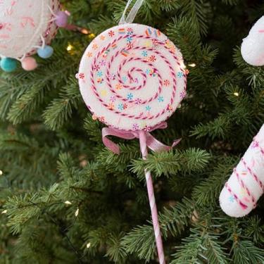 Imagem de Pingente de sorvete de espuma, enfeite de árvore de Natal com laço para pendurar para decoração de férias, serve para exibição de bandeja em camadas de grinaldas de portas e presente em camadas