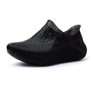 Imagem de PEAK Tênis unissex estampado em 3D para homens e mulheres, sapatos sem cadarço, Preto, 47